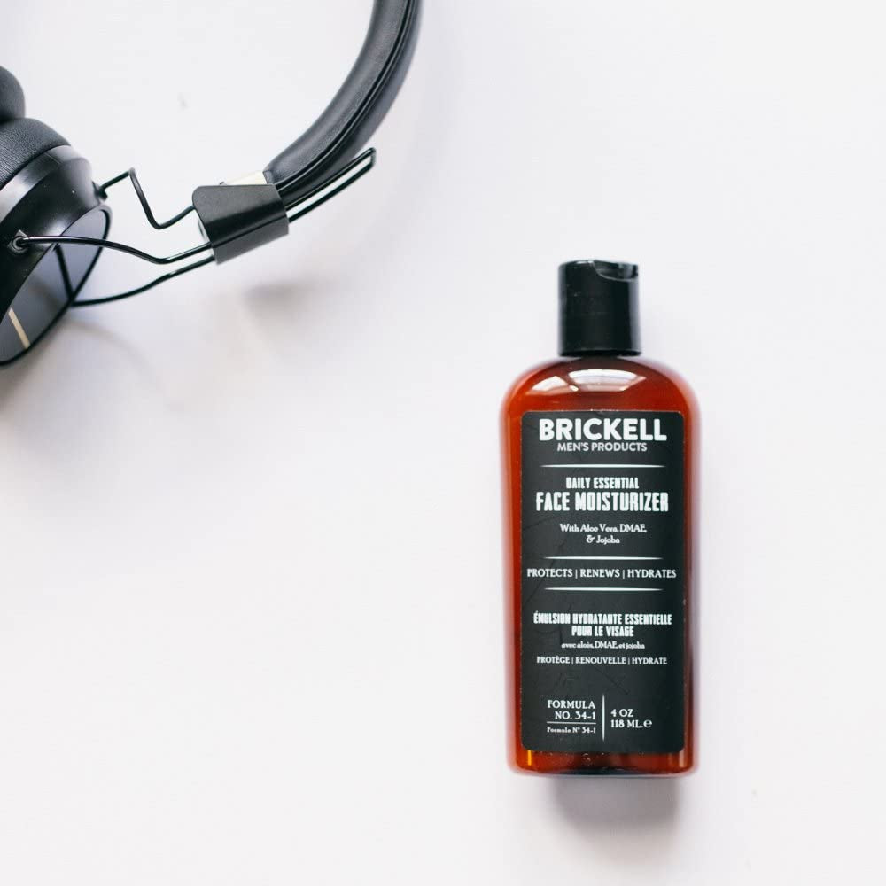 Brickell Men’S Products – Hidratante Facial Esencial Diario Para Hombres – Loción Facial Natural Y Orgánica (Perfumado) – 118 Ml